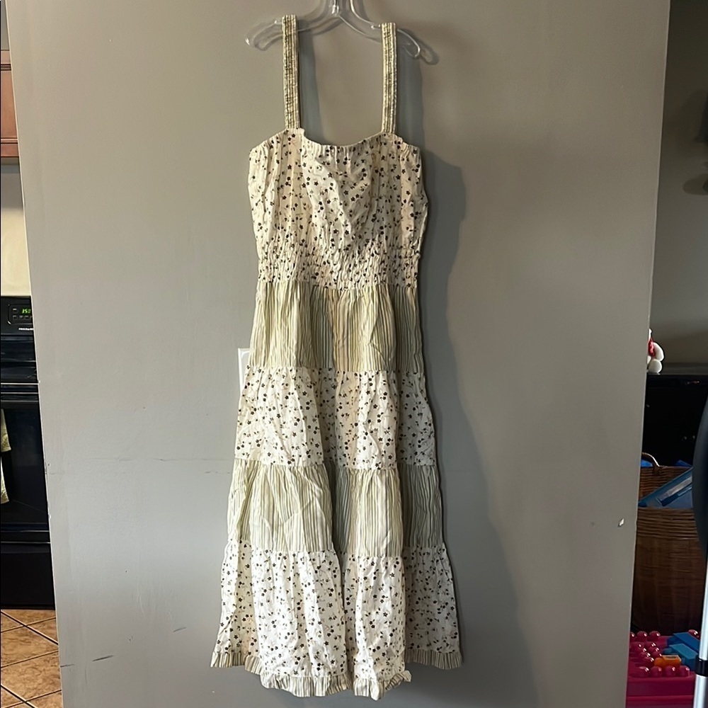 Floral and Striped Maxi Dress
